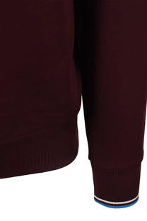 Fred Perry Half Zip Sweatshirt Oxblood/Ecru/Court Blue Fred Perry