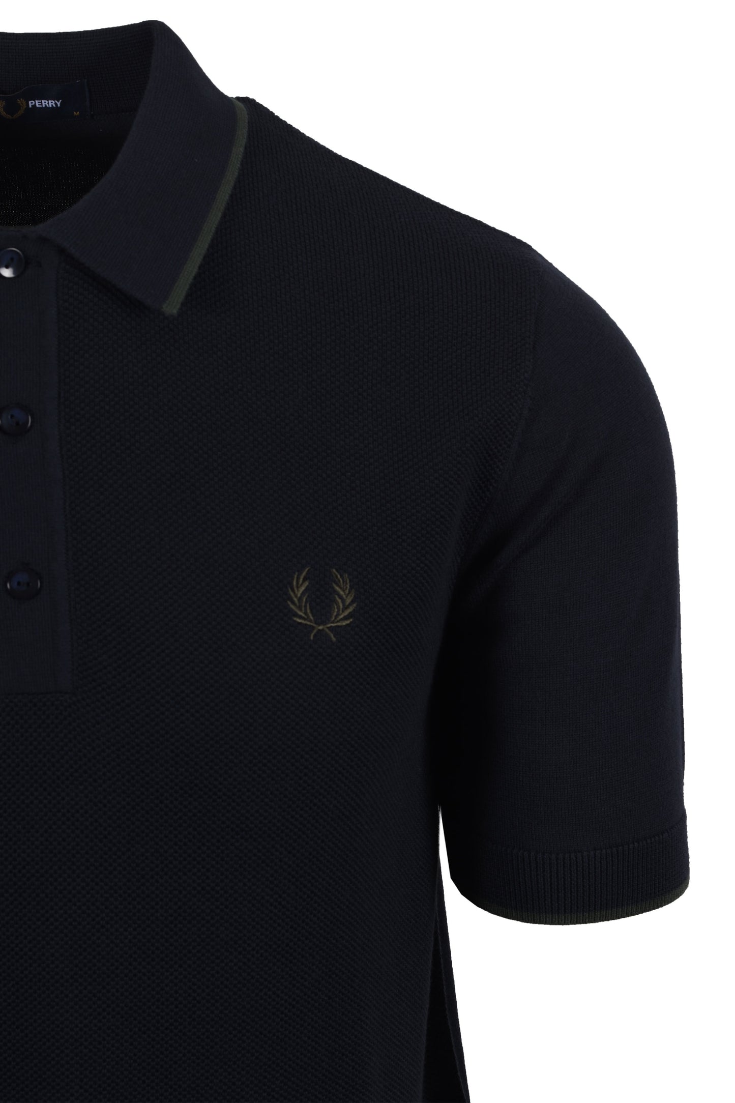 Fred Perry Pique Knitted Polo Navy