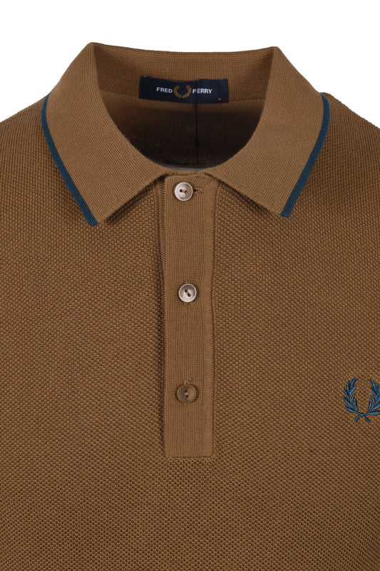 Fred Perry Pique Knitted Polo Shaded Stone
