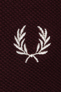 Fred Perry Pique Knitted Polo Shirt Oxblood Fred Perry