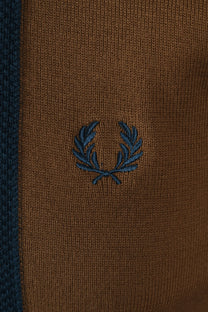Fred Perry Stripe Knitted Shirt Shaded Stone Fred Perry