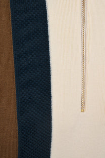 Fred Perry Stripe Knitted Shirt Shaded Stone Fred Perry