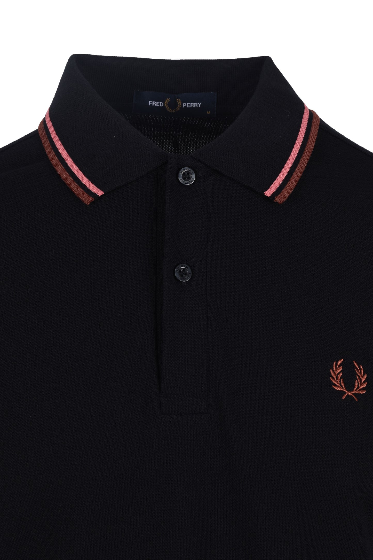 Fred Perry Twin Tipped Polo Black/Putty Pink/Whisky