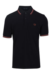 Fred Perry Twin Tipped Polo Black/Putty Pink/Whisky Fred Perry