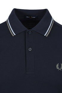 Fred Perry Twin Tipped Polo Dark Airforce/Lilac/Bayleaf Fred Perry