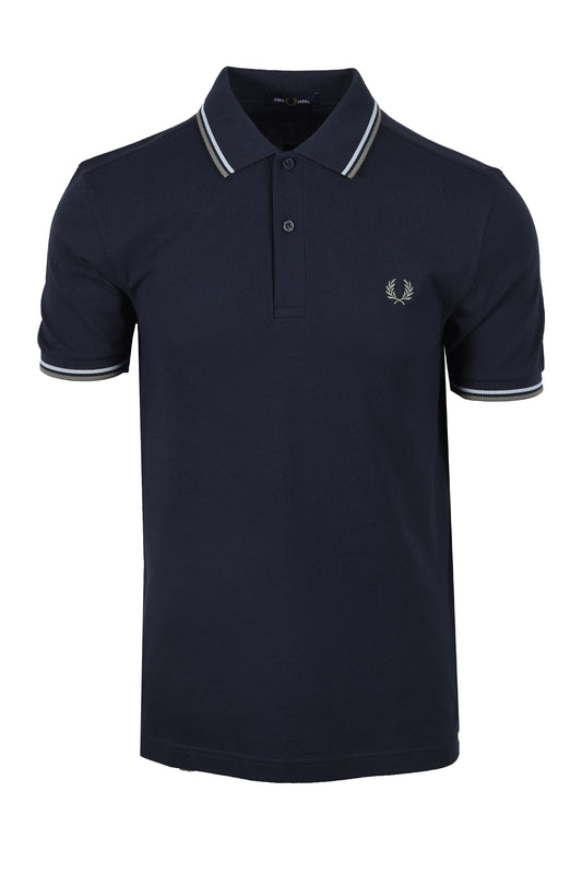 Fred Perry Twin Tipped Polo Dark Airforce/Lilac/Bayleaf