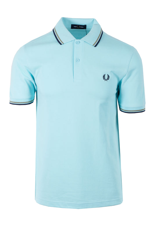 Fred Perry Twin Tipped Polo Mint Blue/Olive Mint