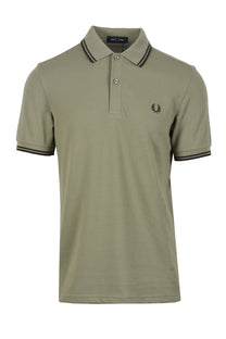 Fred Perry Twin Tipped Polo Olive Mint/Night Green Fred Perry