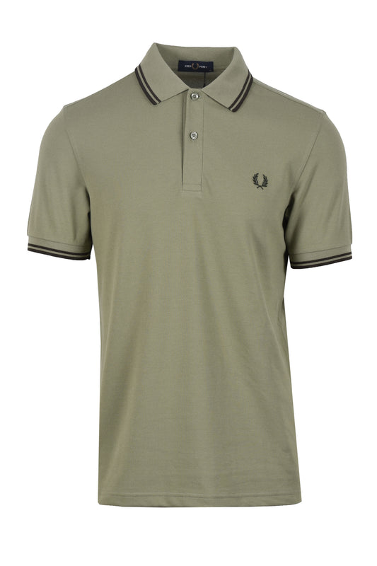 Fred Perry Twin Tipped Polo Olive Mint/Night Green