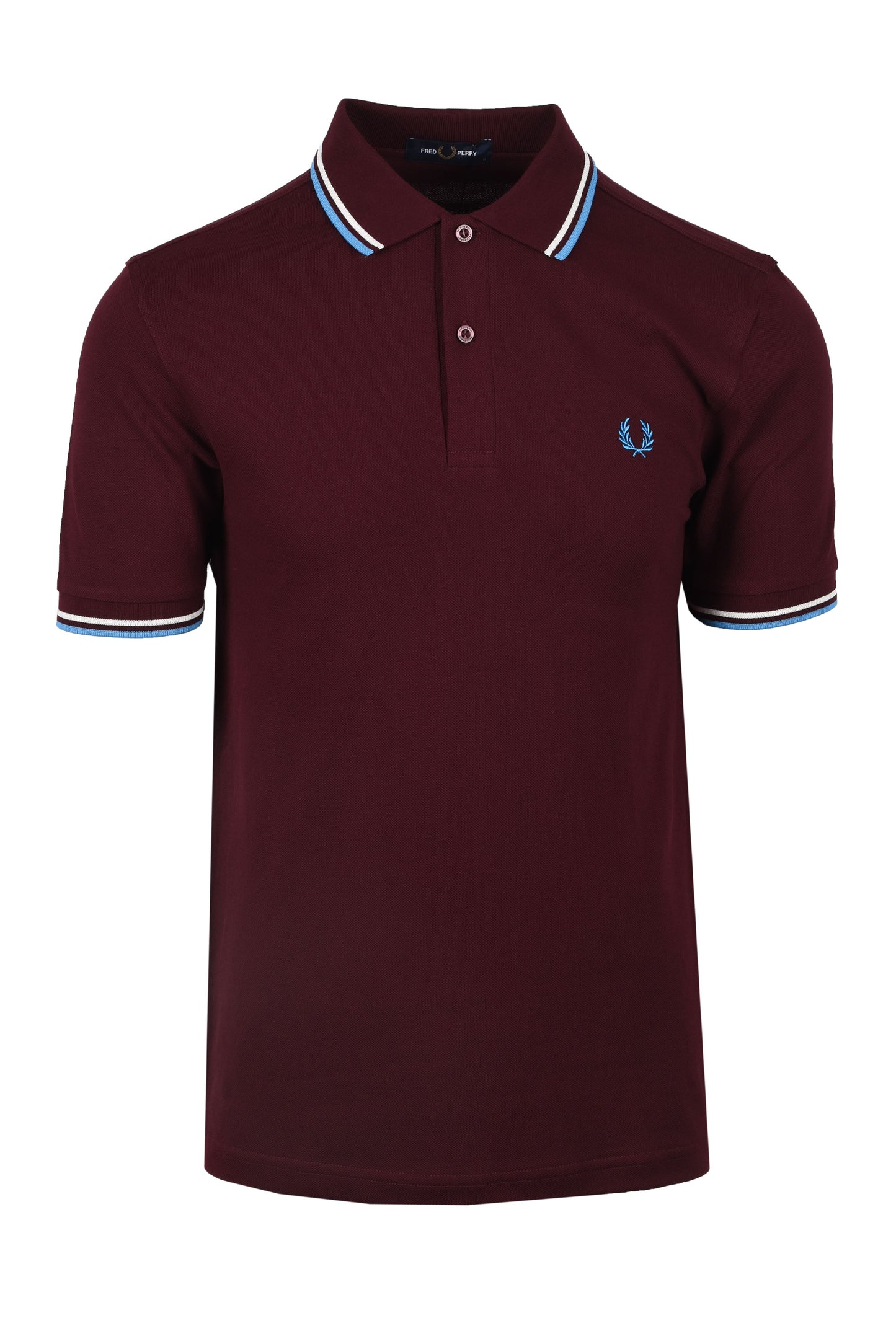 Fred Perry Twin Tipped Polo Oxblood/Ecru/Court Blue
