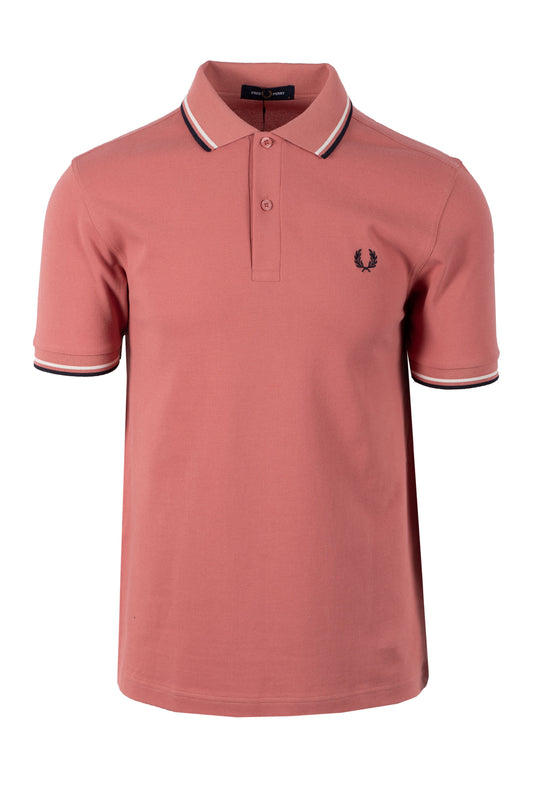 Fred Perry Twin Tipped Polo Putty Pink/Ecru/Navy