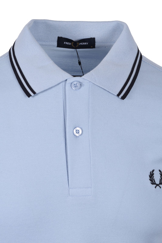 Fred Perry Twin Tipped Polo Shirt Light Smoke/Navy