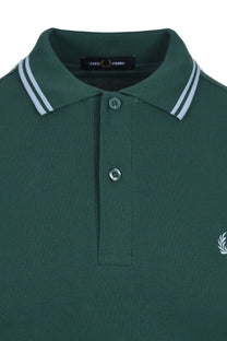 Fred Perry Twin Tipped Polo Sport Green/Track Blue Fred Perry