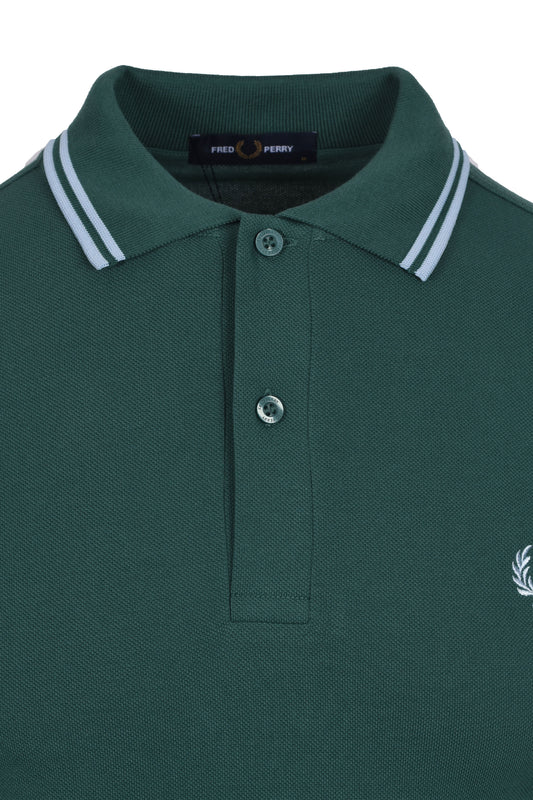 Fred Perry Twin Tipped Polo Sport Green/Track Blue