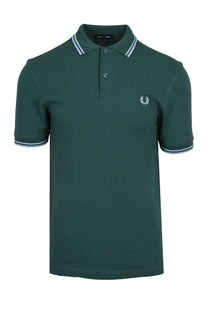 Fred Perry Twin Tipped Polo Sport Green/Track Blue Fred Perry