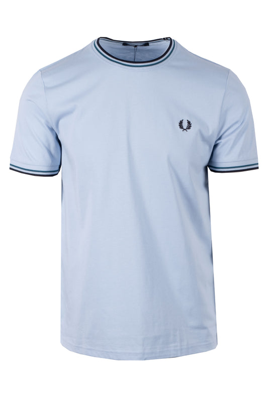 Fred Perry Twin Tipped T-Shirt Light Smoke/Petrol Blue/Navy