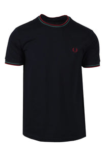Fred Perry Twin Tipped T-Shirt Navy/Sport Green/Burnt Red Fred Perry