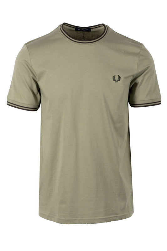 Fred Perry Twin Tipped T-Shirt Olive Mint/Night Green