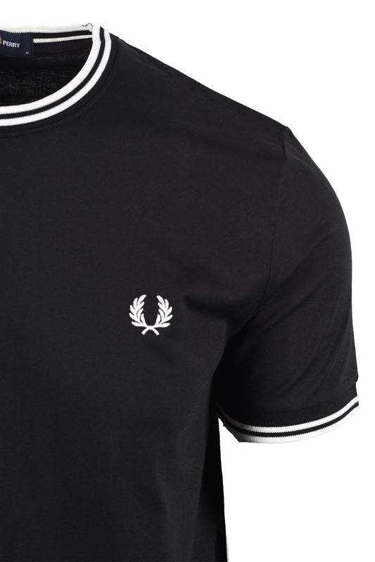 Fred Perry Twin Tipped T-Shirt Black Fred Perry Michael Stewart Menswear
