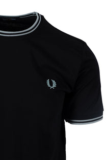 Fred Perry Twin Tipped T-shirt Black/Silver Blue Fred Perry