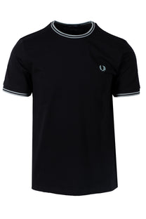 Fred Perry Twin Tipped T-shirt Black/Silver Blue Fred Perry