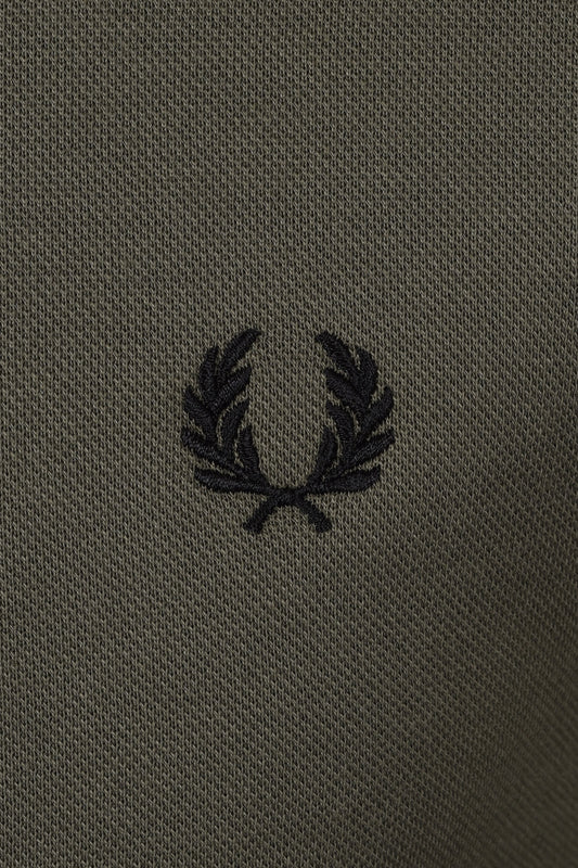 Fred Perry Zip Through Collared Sweatshirt Laurel Green