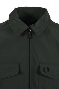 Fred Perry Zip Through Overshirt Court Green Fred Perry