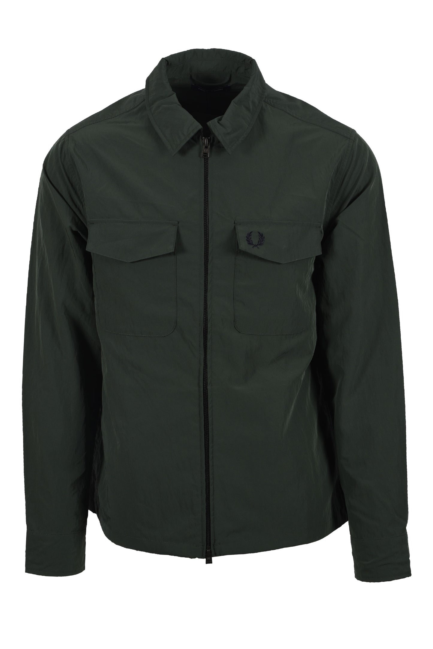 Fred Perry Zip Through Overshirt Court Green