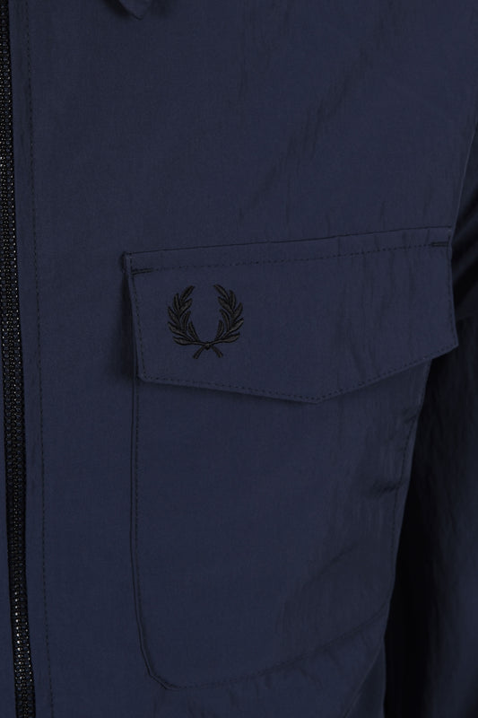 Fred Perry Zip Through Overshirt Dark Airforce