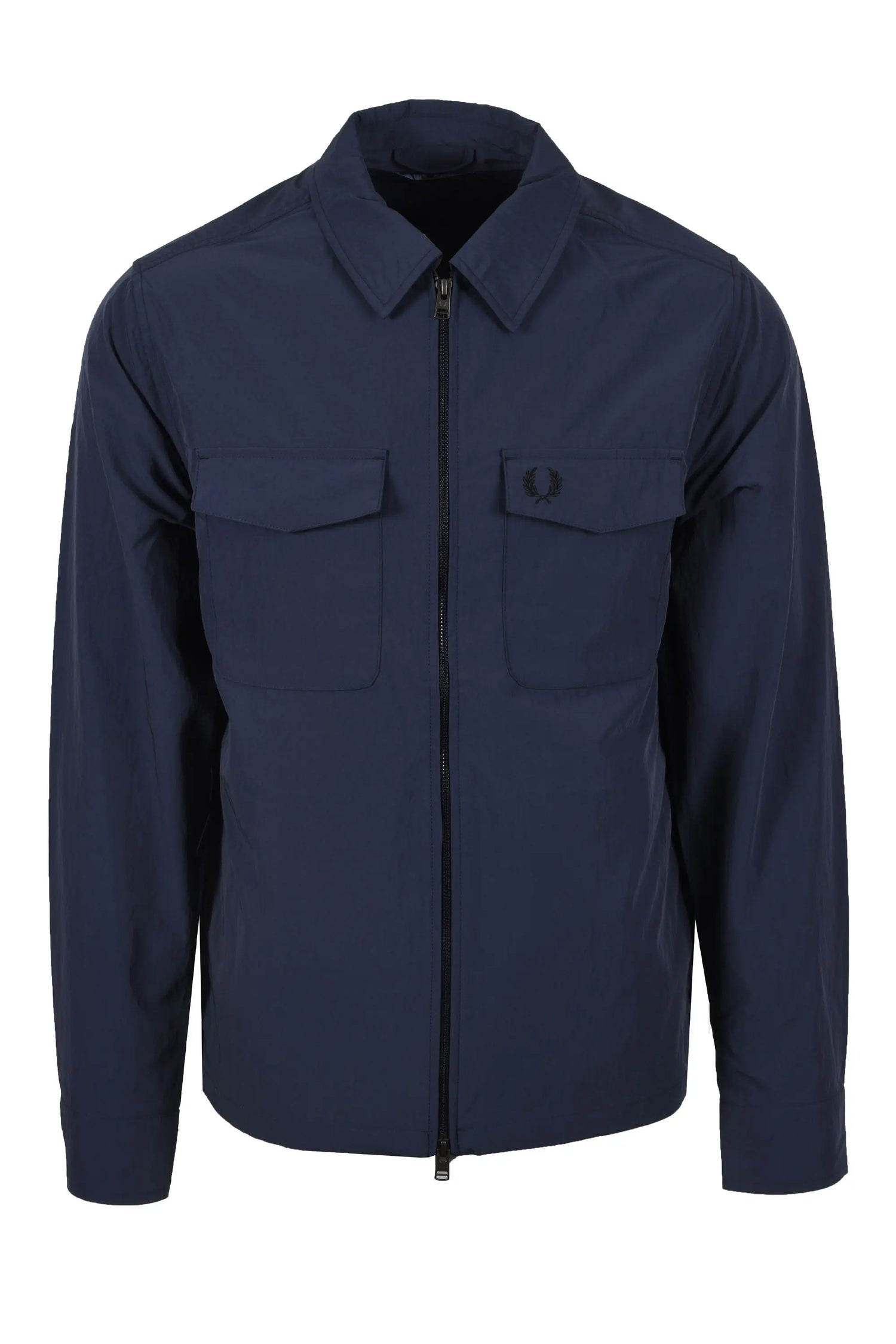 Fred Perry Zip Through Overshirt Dark Airforce Fred Perry