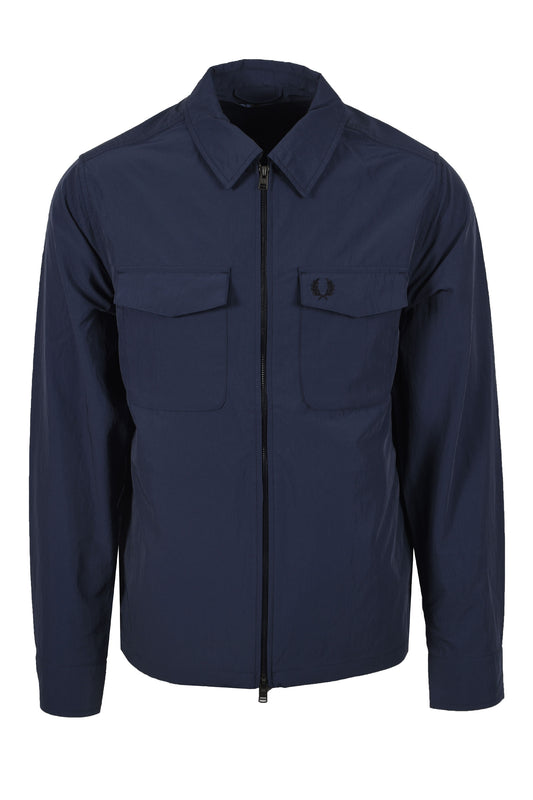 Fred Perry Zip Through Overshirt Dark Airforce
