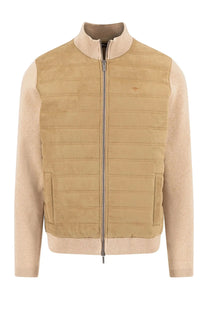 Fynch-Hatton Full-Zip Knitwear Taupe Fynch-Hatton