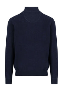 Fynch-Hatton Half Zip Knitwear Navy Fynch-Hatton