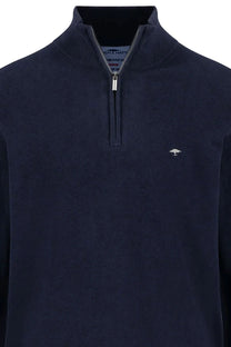 Fynch-Hatton Half Zip Knitwear Navy Fynch-Hatton