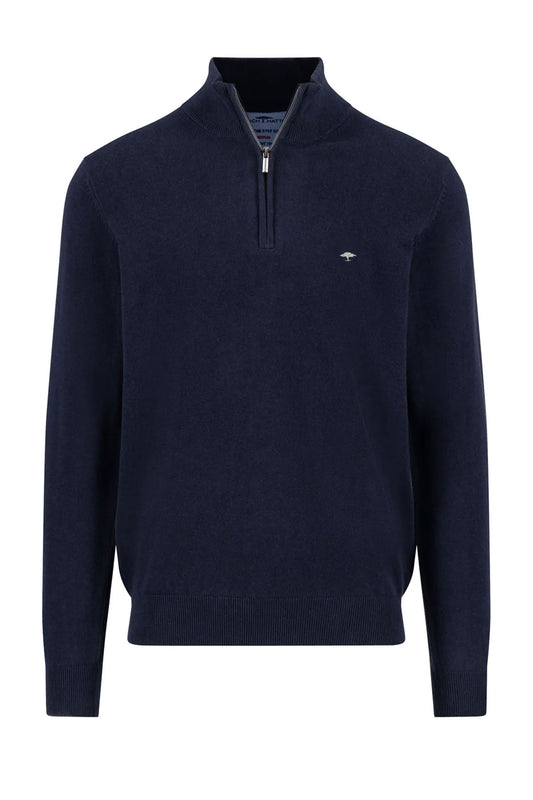 Fynch-Hatton Half Zip Knitwear Navy