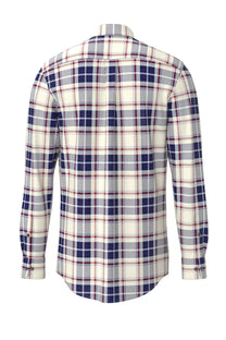 Fynch-Hatton Long Sleeve Checked Shirt Garnet Red Fynch-Hatton
