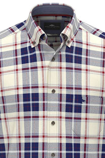 Fynch-Hatton Long Sleeve Checked Shirt Garnet Red Fynch-Hatton