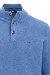 Fynch-Hatton Troyer Button Knitwear Crystal Blue Fynch-Hatton
