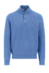 Fynch-Hatton Troyer Button Knitwear Crystal Blue Fynch-Hatton