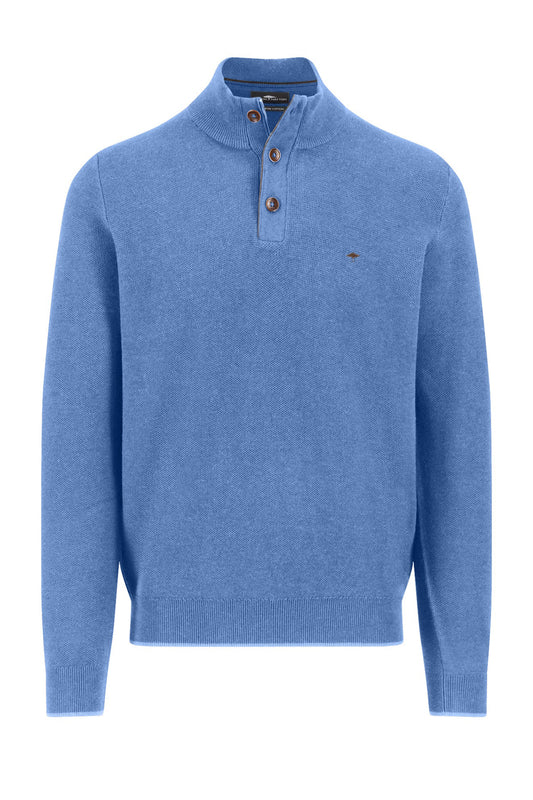 Fynch-Hatton Troyer Button Knitwear Crystal Blue