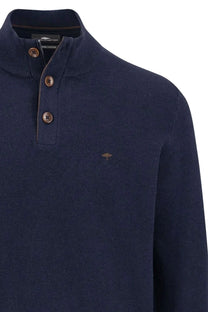 Fynch-Hatton Troyer Button Knitwear Navy Fynch-Hatton