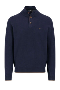 Fynch-Hatton Troyer Button Knitwear Navy Fynch-Hatton