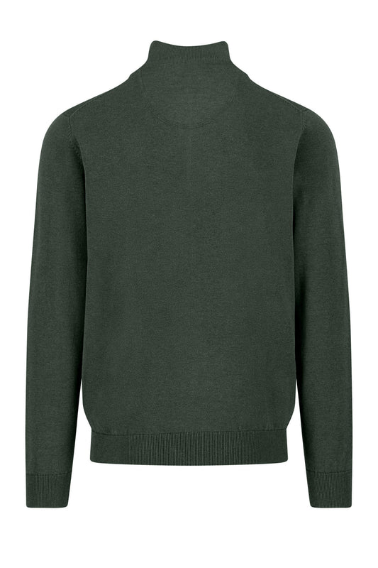 Fynch-Hatton Troyer Half Zip Knitwear Dark Ivy