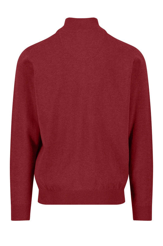 Fynch-Hatton Troyer Half Zip Knitwear Garnet Red