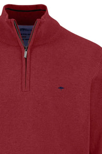 Fynch-Hatton Troyer Half Zip Knitwear Garnet Red Fynch-Hatton