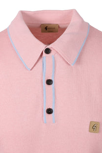 GABICCI LINEKER KNITTED POLO SHIRT CANDY Gabicci Vintage Michael Stewart Menswear  Polo Shirts