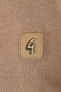 GABICCI LINEKER KNITTED POLO SHIRT SANDSTONE Gabicci Vintage Michael Stewart Menswear  Polo Shirts