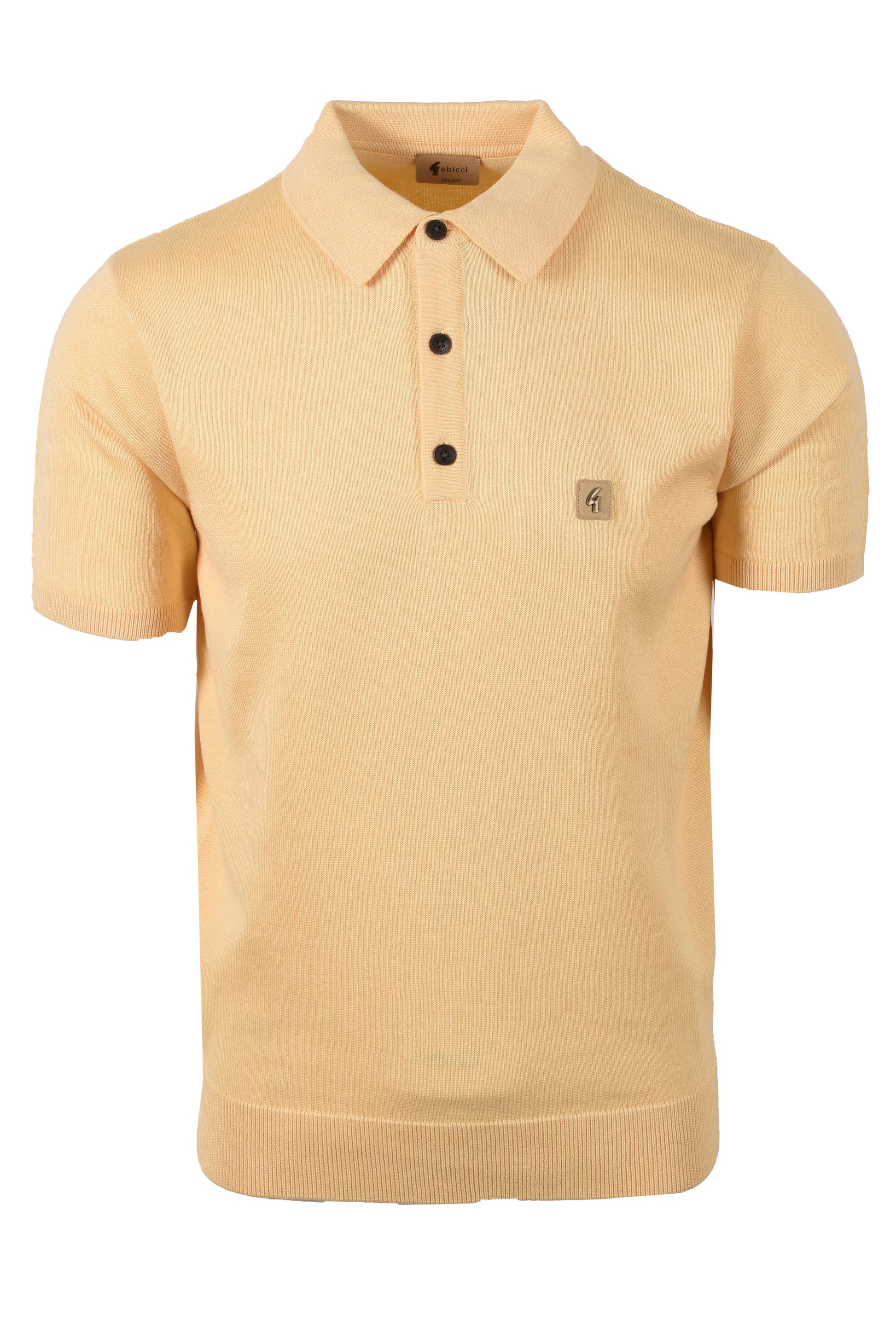 GABICCI VINTAGE JACKSON KNITTED POLO SHIRT LEMON Gabicci Vintage Michael Stewart Menswear  Polo Shirts