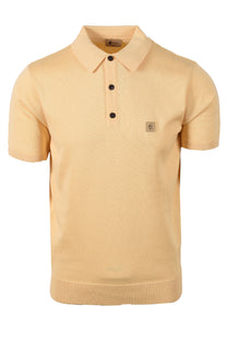 GABICCI VINTAGE JACKSON KNITTED POLO SHIRT LEMON Gabicci Vintage Michael Stewart Menswear  Polo Shirts