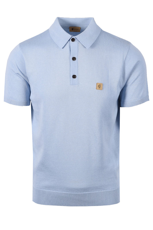 GABICCI VINTAGE JACKSON KNITTED POLO SHIRT SURF Gabicci Vintage Michael Stewart Menswear  Polo Shirts